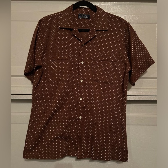 Vintage 70’s Mervyn’s Polka Dot Single Stitch Top M Costal Grandpa Old Money - Picture 2 of 16